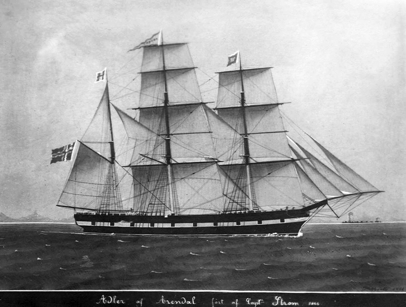 bark Adler, Norwegian emigrant ship