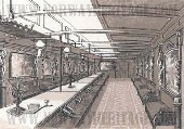 Saloon - First cabin, Hamburg America Line ca. 1876