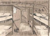 Steerage accommodation, Hamburg America Line ca. 1876