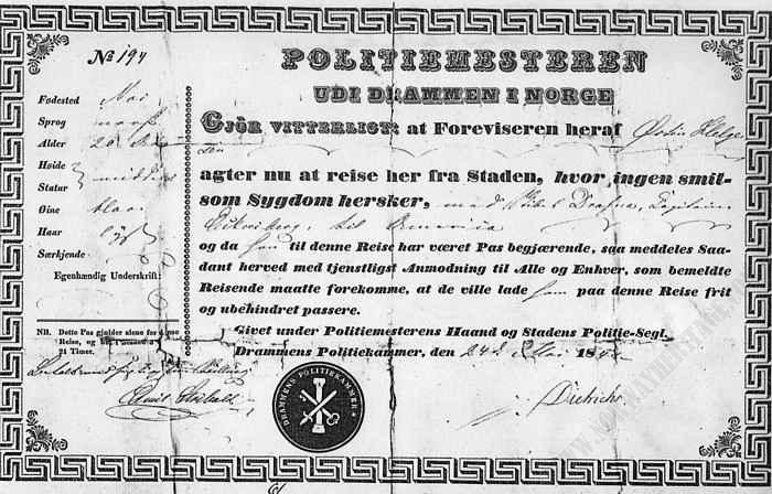 Passport 1848