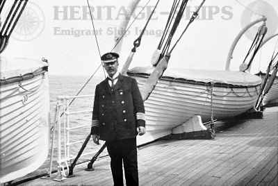 Saxonia (1) - Capt. J. C. Barr on the boat deck