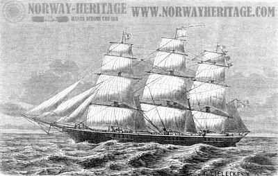 Ship Hebe, Norwegian emigrant ship