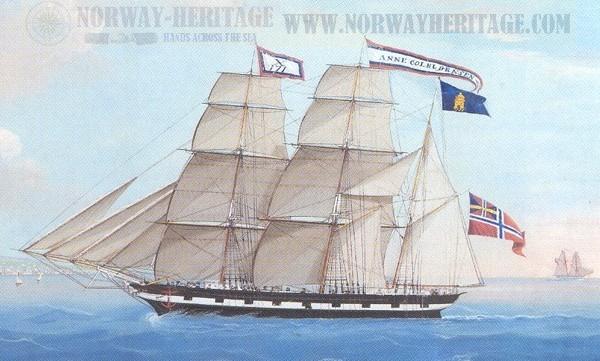 Norwegian emigrant ship Anna Colbjrnsen