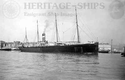 Allan Line steamship Parisian at Havre, as she appeared after she was rebuilt in 1899