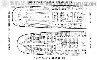 Austrian and Nestorian, cabin plan