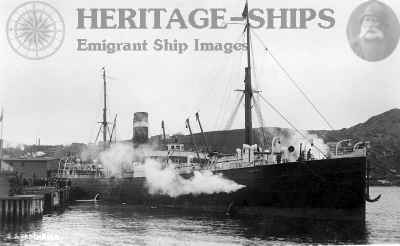 Sardinian, Allan Line steamship at St Johns, Newfoundland, Canada.