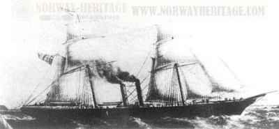 Allan liner S/S Damascus - under sail for Cunard Line