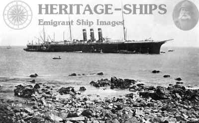 Paris, American Line steamship grounded on the Manacles 1899 