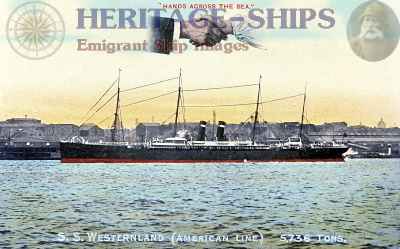 American Line and Red Star Line steamship built 1883 at Birkenhead by Laird Bros. 1901 - 1905 mainly in servidce for the American Line
