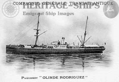 Olinde Rodrigues, French Line steamship - ex Franconia (HAPAG)