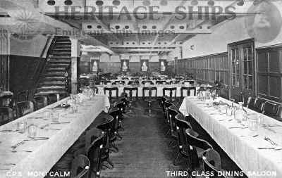 Montcalm (2), Canadian Pacific steamship - 3rd class dining saloon