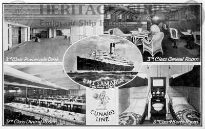 Samaria (2), Cunard Line steamship - 3rd class interiors