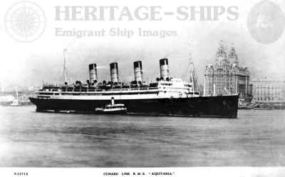 Cunard liner S/S Aquitania with the rebuilt elevated bridgehouse