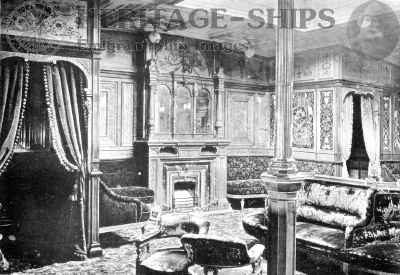 Campania - 1st class drawing room fireplace