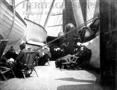 Etruria, Cunard Line steamship - photo taken on the deck by a passenger in 1890