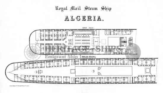 Algeria, Cunard Line steamship - cabin plan