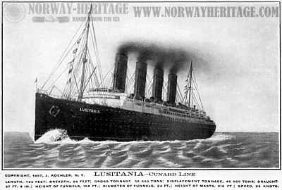 Lusitania, Cunard Line steamship
