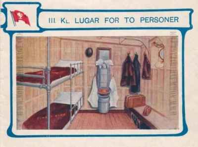 RMS Aquitania 2 berth sleeping cabin for 3rd class passengers