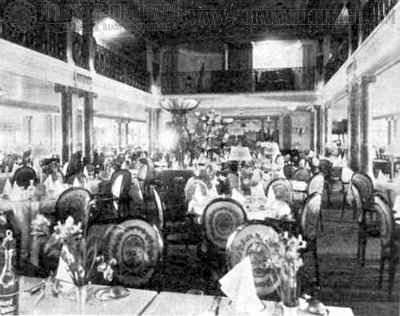 RMS Aquitania, first class dining saloon
