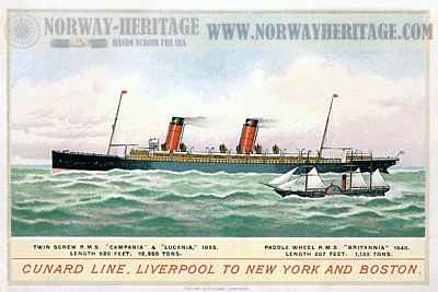 Steamships Lucania, Campania and Britannia of the Cunard Line