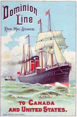 Dominion Line advertising card