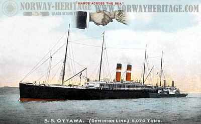 White Star Line steamship Germanic as the Ottawa (2) - Dominion Line