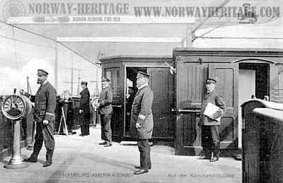 The bridge of the Hamburg America Line steamship Kaiserin Auguste Victoria