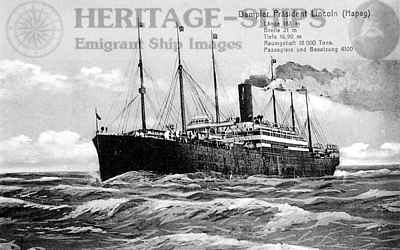 President Lincoln, Hamburg America Line steamship