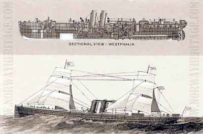 Westphalia (1), Hamburg America Line steamship