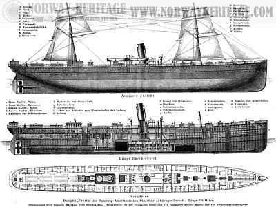 Frisia, Hamburg America Line steamship built 1872 