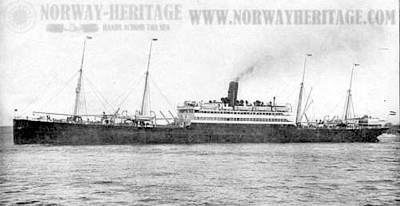 A picture showing a Hamburg America Line steamship of the Pennsylvania-class (Pennsylvania, Patricia, Grafwaldersee and Pretoria)