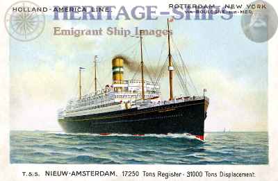 Nieuw Amsterdam (1), Holland America Line steamship