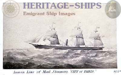 #php.03618 Photo SS CITY OF PARIS INMAN LINE 1899 PAQUEBOT CARGO PASSENGER SHIP 