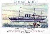 Advertising card showing S/S New York & S/S Paris