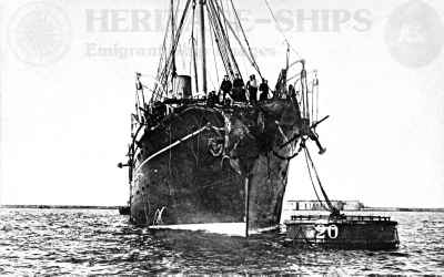 Orinoco, Royal Mail Line steamship - after the collision with the Kaiser Wilhelm der Grosse