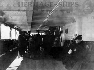 S/S Kaiser Wilhelm der Grosse, band playing on the sheltered promenade deck