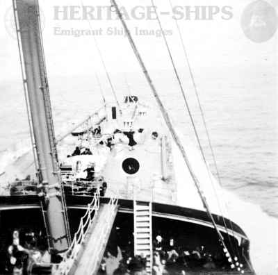 Kaiser Wilhelm der Grosse - looking foreward on a voyage in April 1904