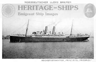 Prinz Eitel Fredrich, Norddeutscher Lloyd steamship