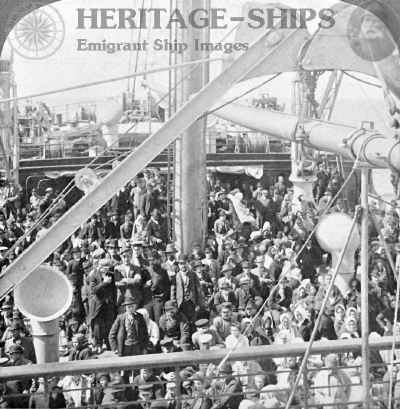 Konigin Louise, Norddeutscher Lloyd steamship - steerage passengers on deck