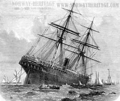 S/S Baltimore aground in 1872