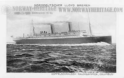 Columbus (2), Norddeutscher Lloyd steamship