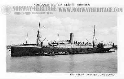 picture of the Gneisenau, Norddeutscher Lloyd steamship