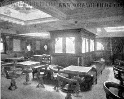 Second class Smoking Room on the Norddeutscher Lloyd express steamer Kronprinz Wilhelm