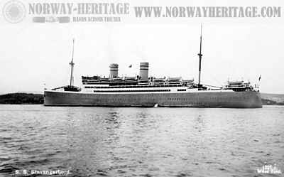 Stavangerfjord, Norwegian America Line - as she appeared after she was modernized and fitted with shorter funnels 1937