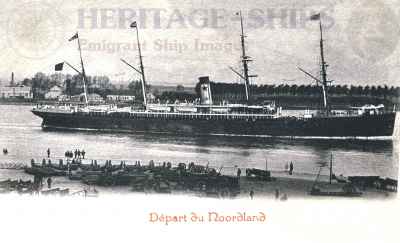 Noordland - Red Star Line steamship, departing Antwerp