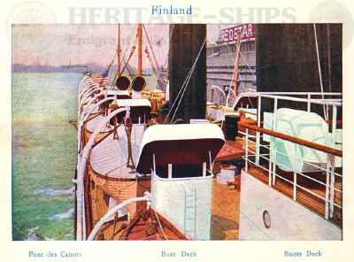 Finland - Red Star Line steamship, Boat Deck
