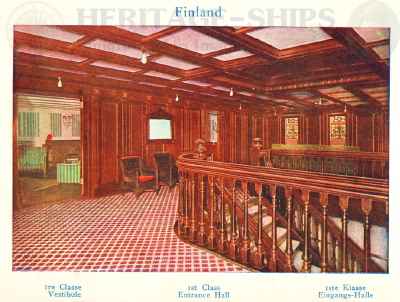 Finland - Red Star Line steamship, 1st class entrance hall