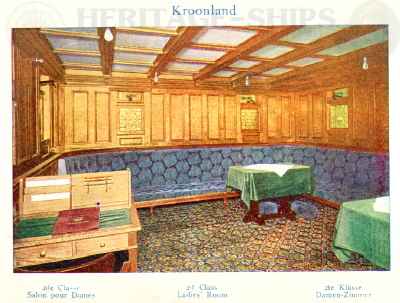 Kroonland, Red Star Line steamship - 2nd class ladies room