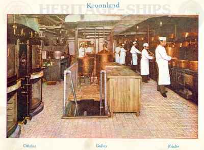Kroonland, Red Star Line steamship - the galley