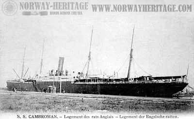 Cambroman, seen as an accommodation ship at Antwerp.